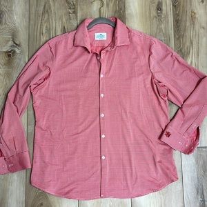 Mizzen + Main Standard Fit Button Down Shirt Red White Gingham Check Size XLarge
